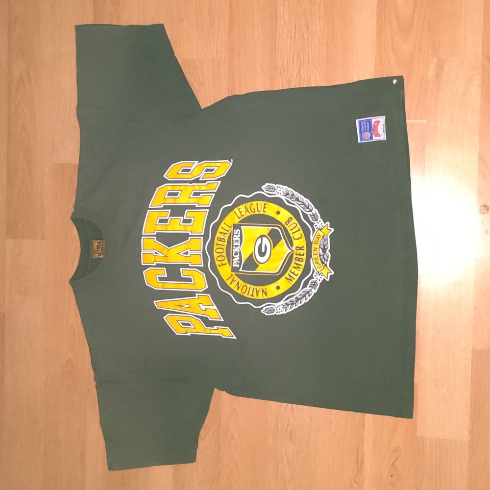 Vtg NFL Green Bay Packers Member Club Short Sleeve T-shirt XL Made in USA